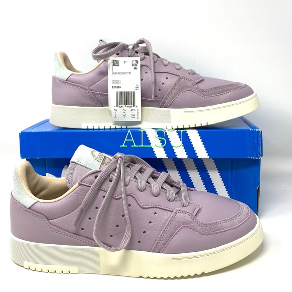 SANTAโS DEAL ๐ Adidas Supercourt Leather Womenโs Sneakers Purple Size 9 EF9226 - Picture 2 of 9